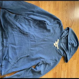 Blue hoodie pullover an grey zip up hoodie